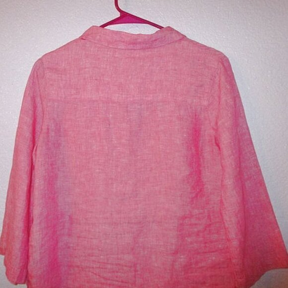 NWT Tahari LINEN Shirt Size S BLOUSE Tunic Top 3/4 SLEEVES V-Neck LIGHTWEIGHT - Picture 10 of 12